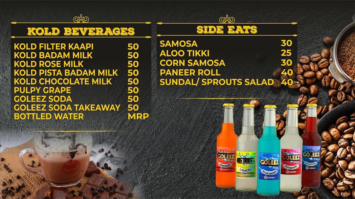 Kaapi Stop - Pollachi menu