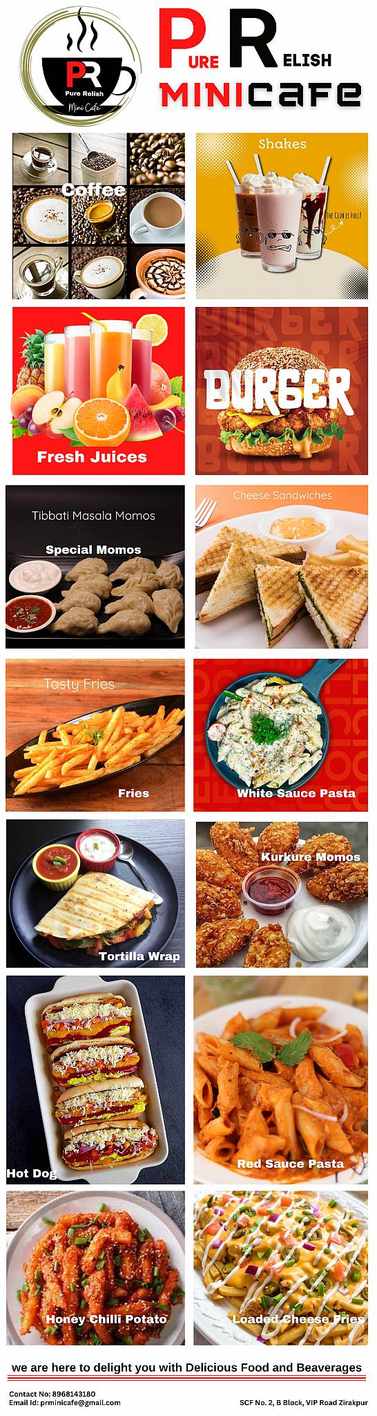 Pure Relish MiniCafe menu