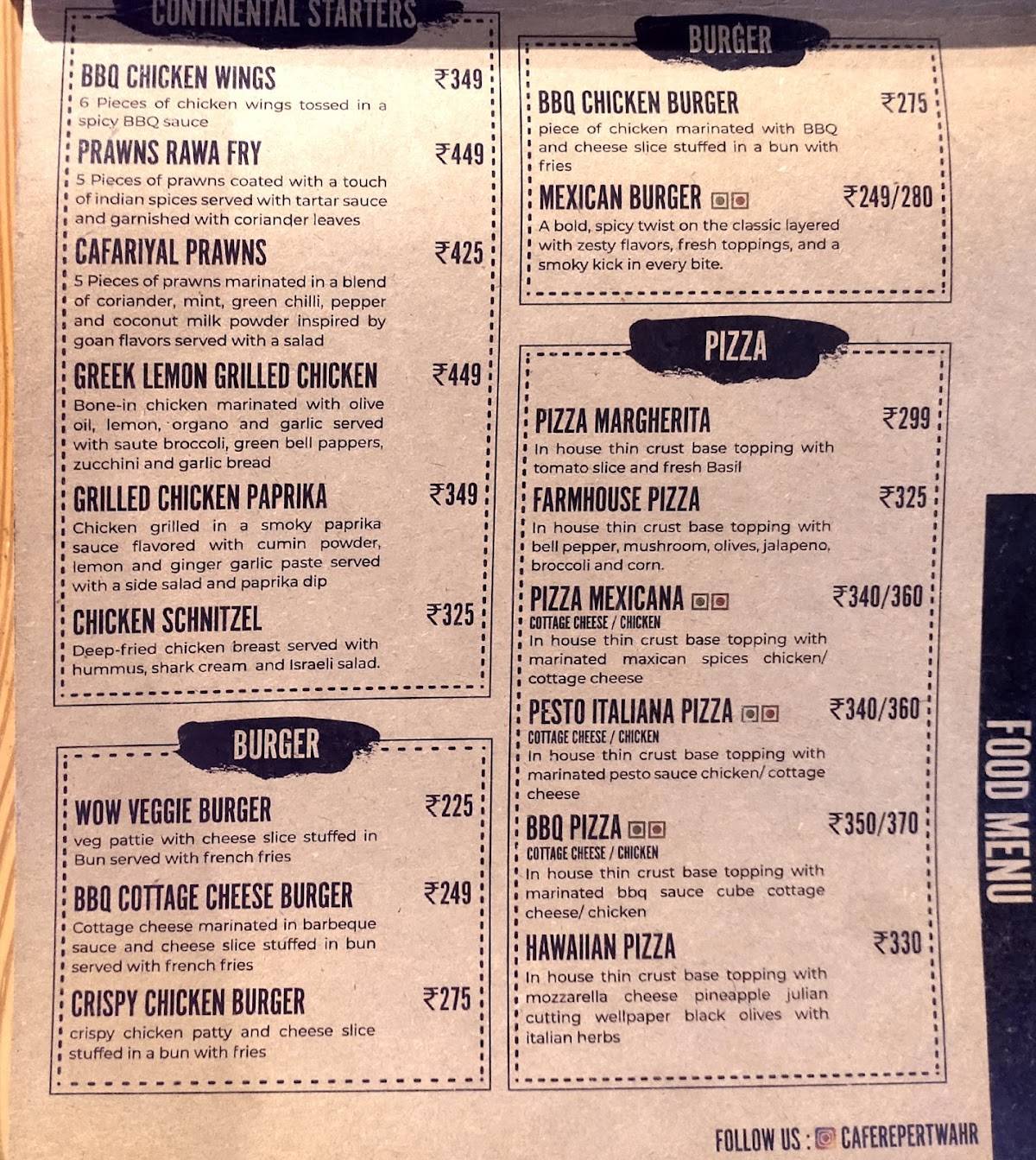 Cafe Repertwahr menu