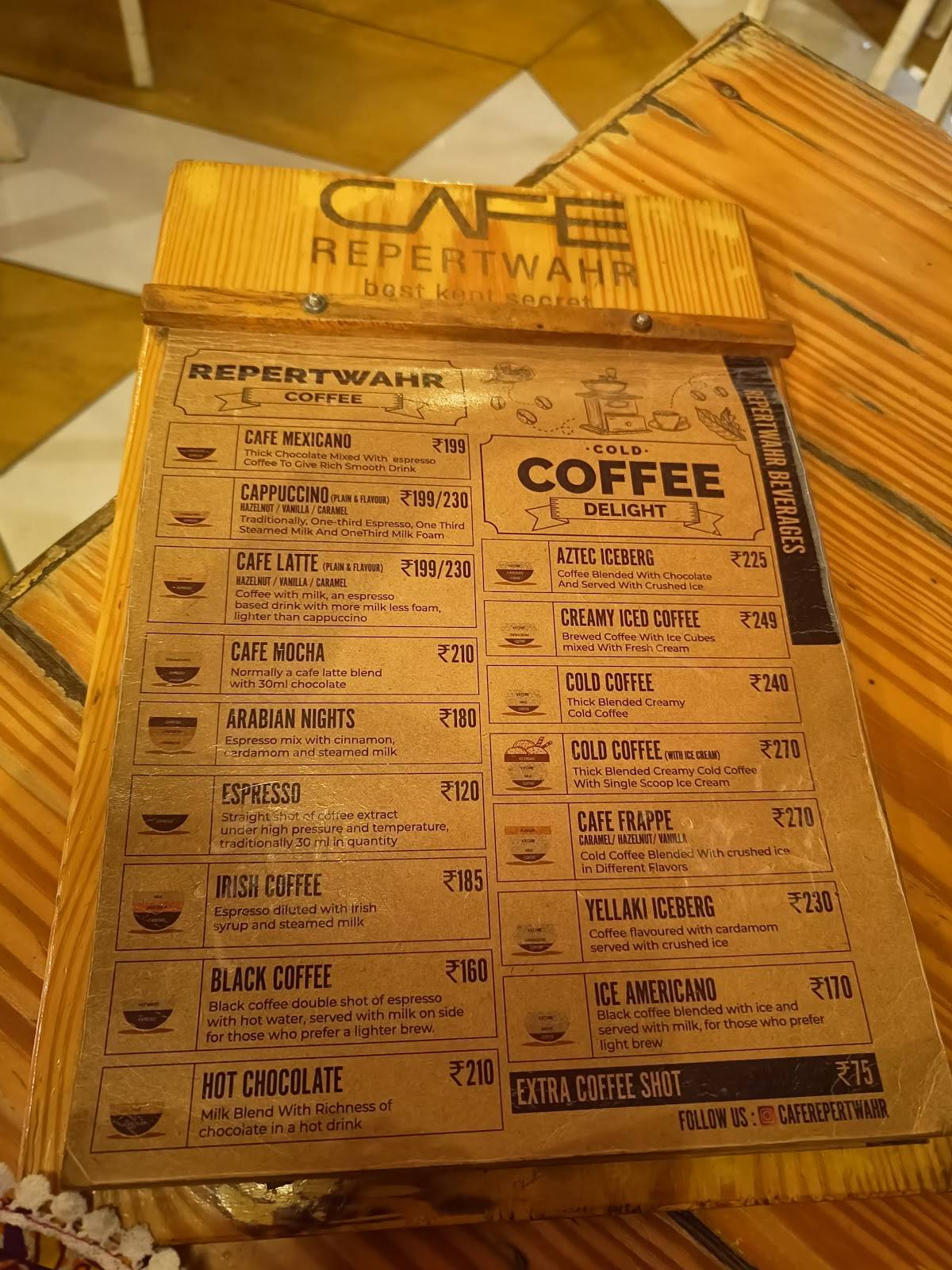 Cafe Repertwahr menu