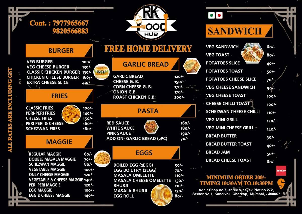 Rk Food Hub menu