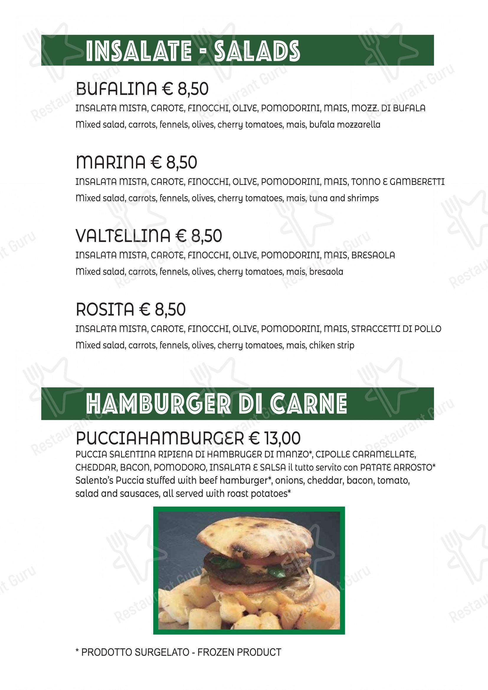 Cafè Vivaldi in Bergamo - Основное меню