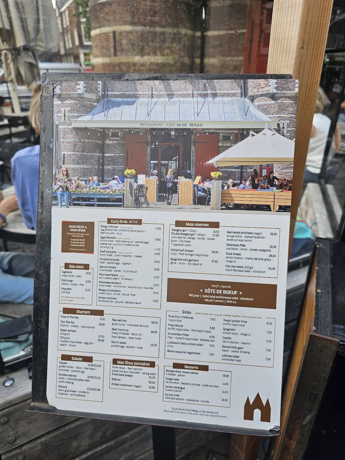 Menu de Restaurant-Café In de Waag