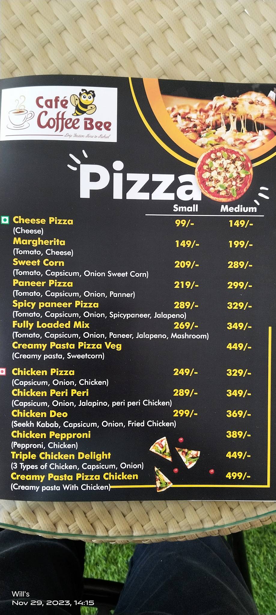 Cafe coffee bee menu