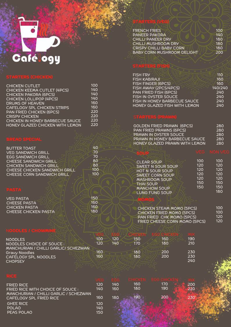 Cafelogy menu