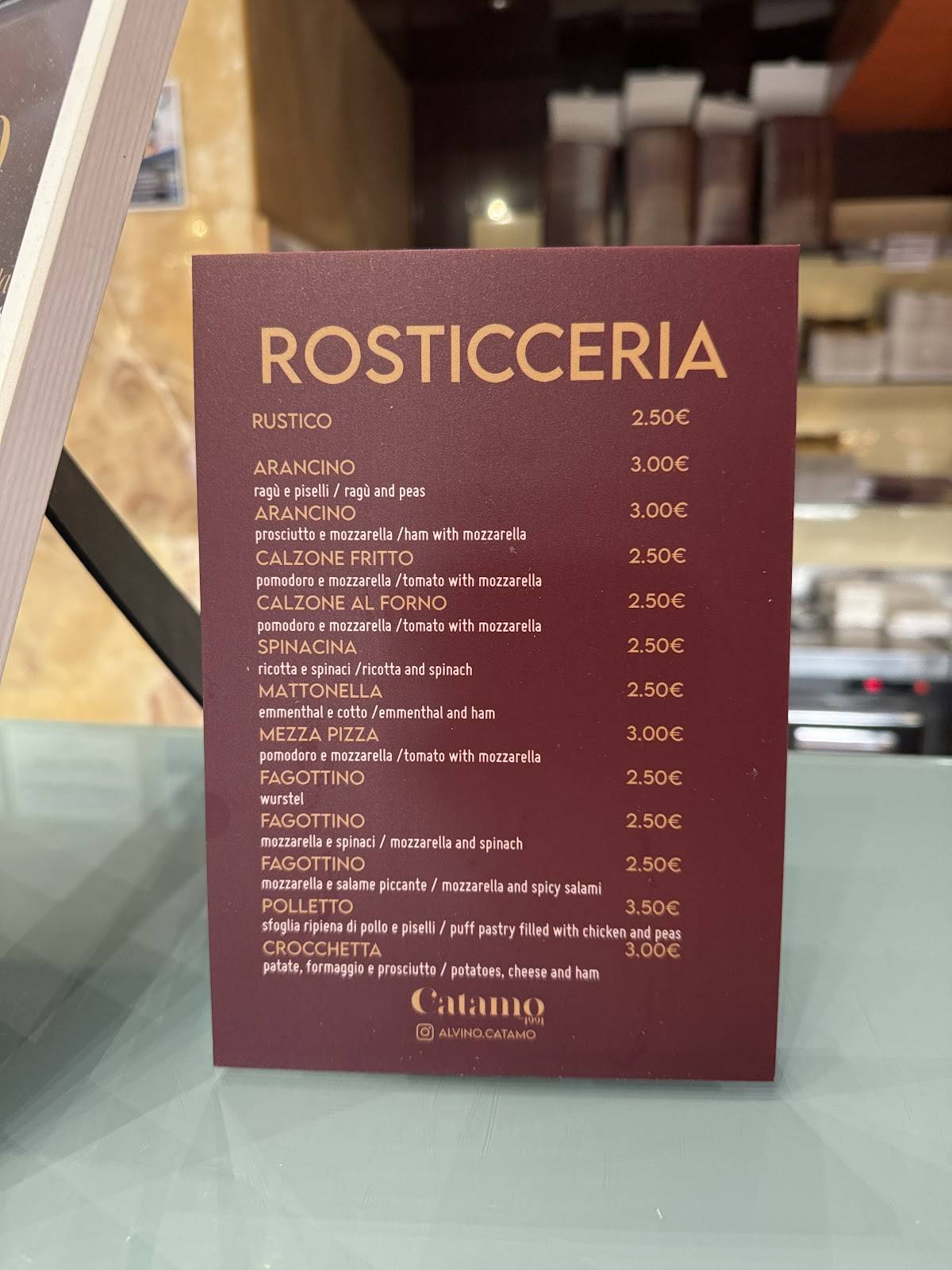 Menu di Caffè Alvino 