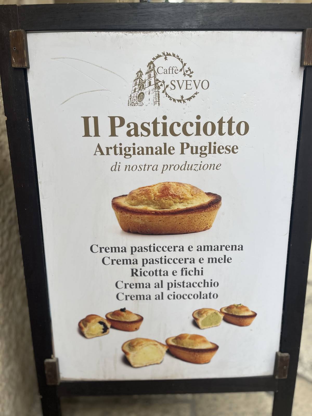 Menu di Caffè Svevo 