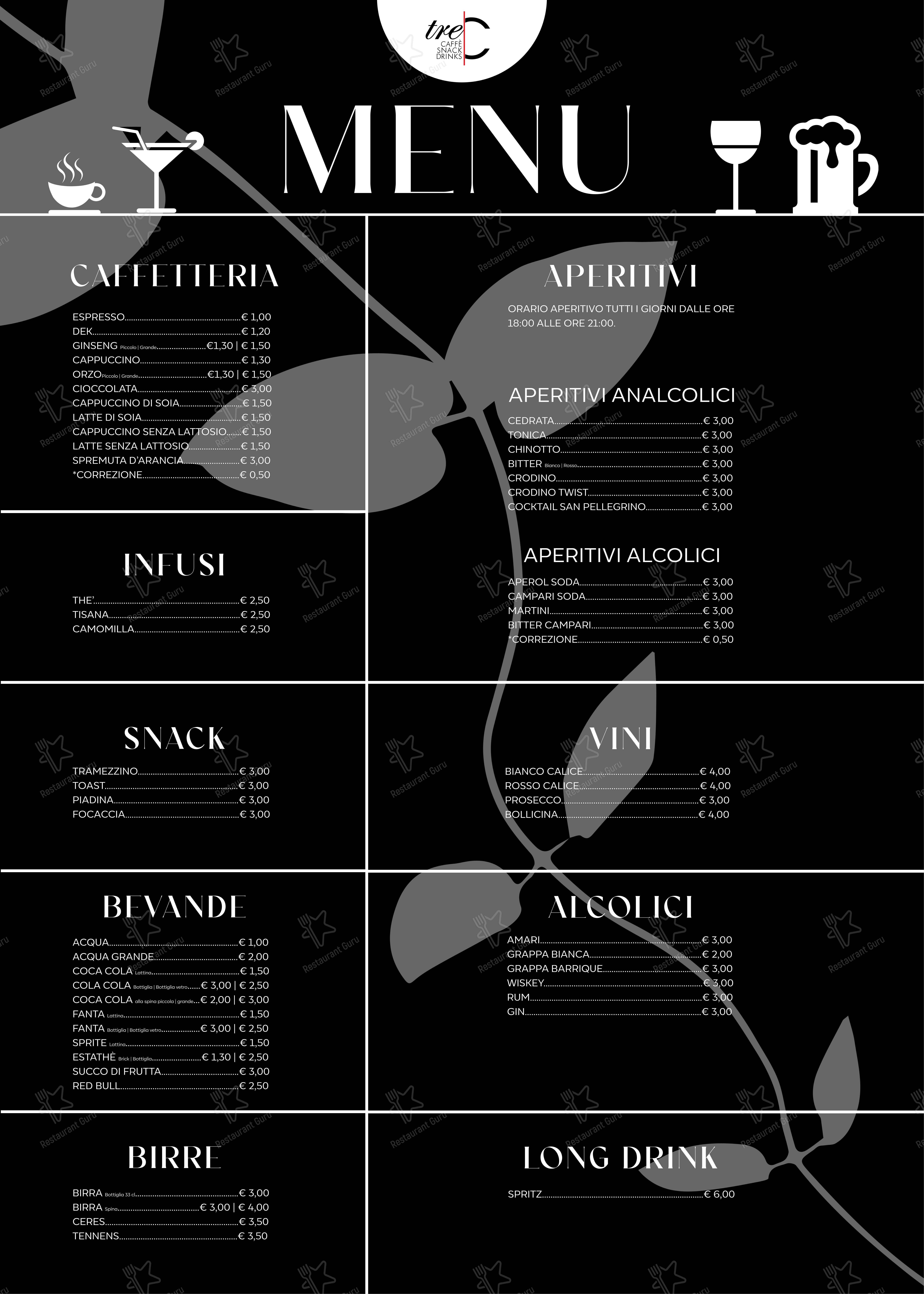 Menu per Caffè TreC in Ciconia