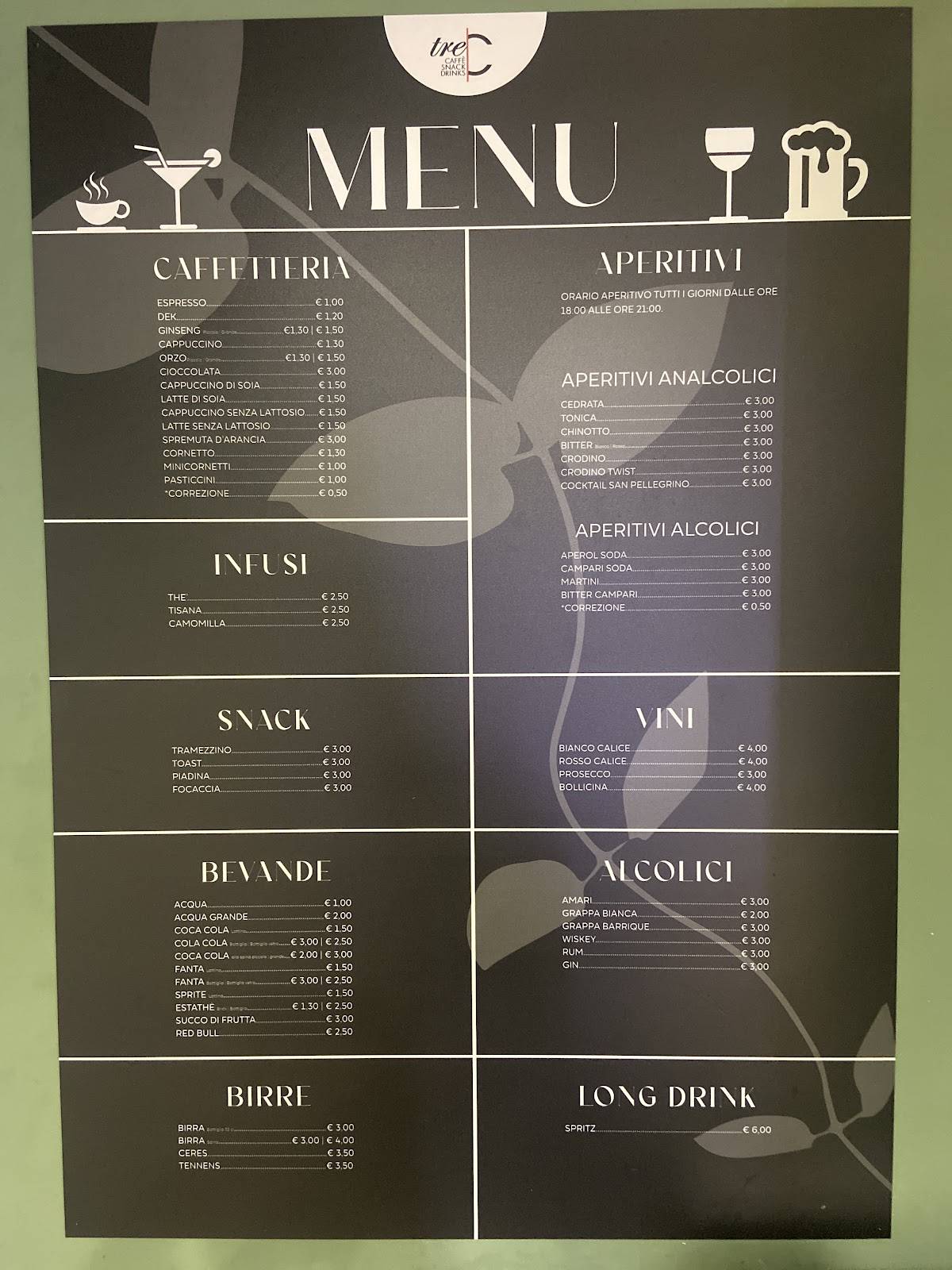 Menu di Caffè TreC 