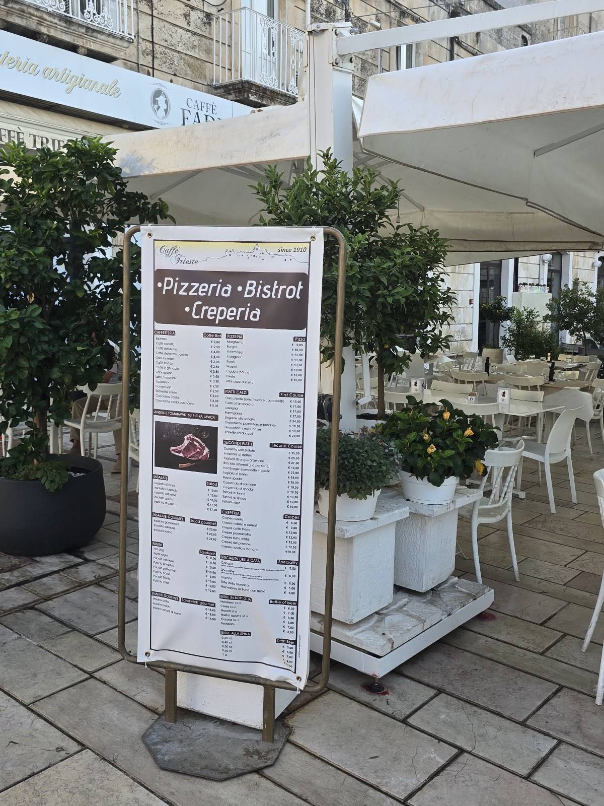 Menu di Caffè Trieste 
