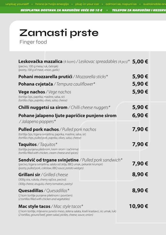 Menu di Unplugged Bar & Grill 