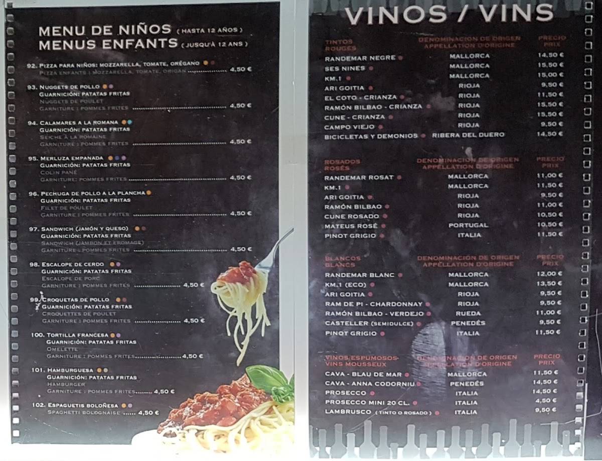Menu at Steak House Pizzeria Venecia, Cales de Mallorca