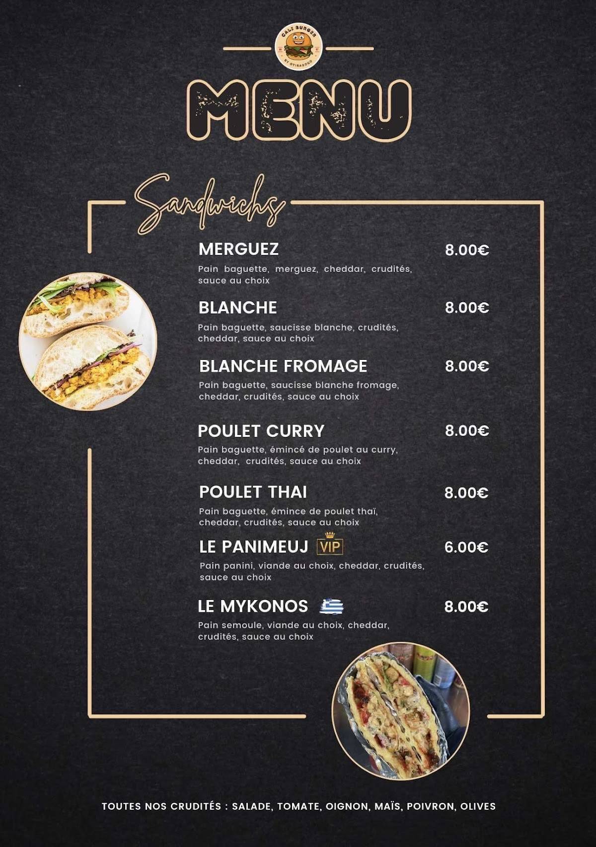 Menu de Cali Burger 67