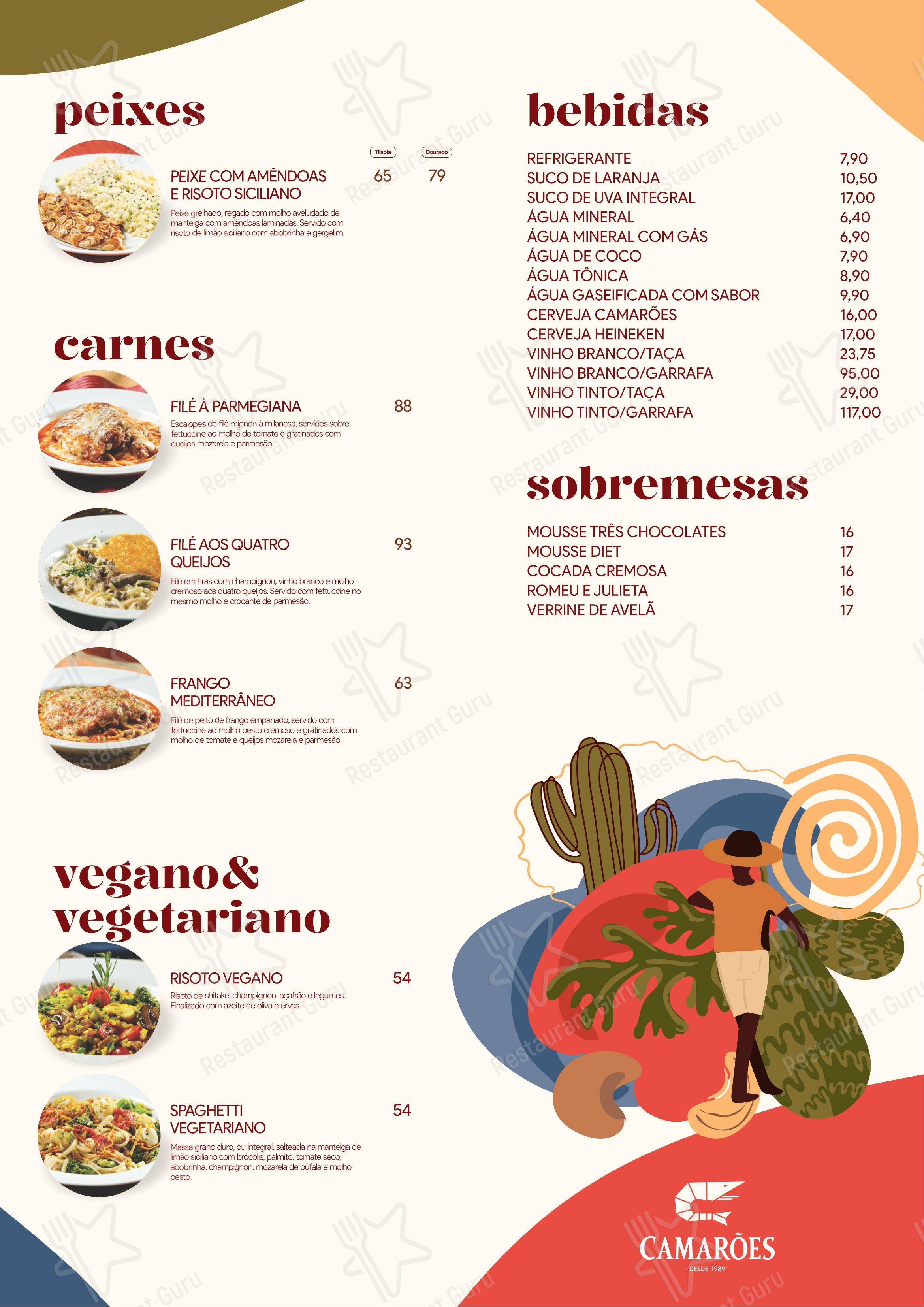 菜单 para Camarões Potiguar em Natal
