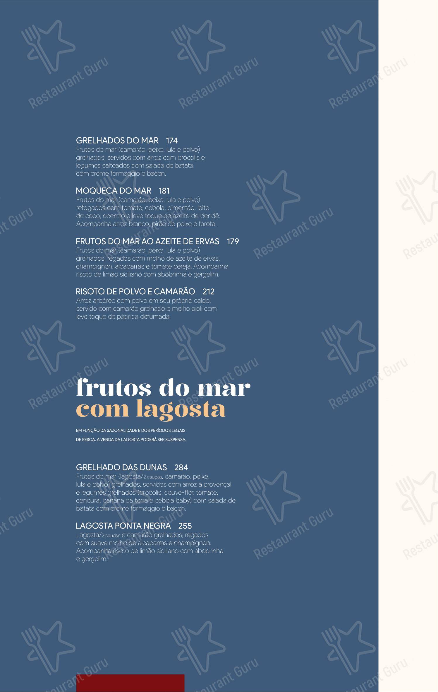 Menu para Camarões Potiguar restaurante