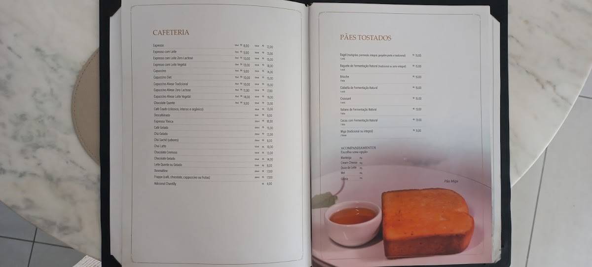 Alvear Cambui - Café e Gastronomia cardápio