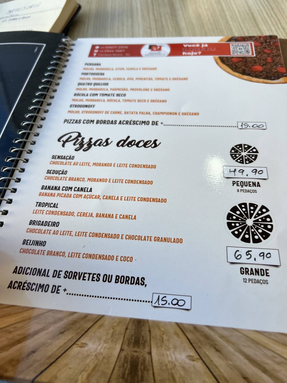 Padaria da Cris cardápio