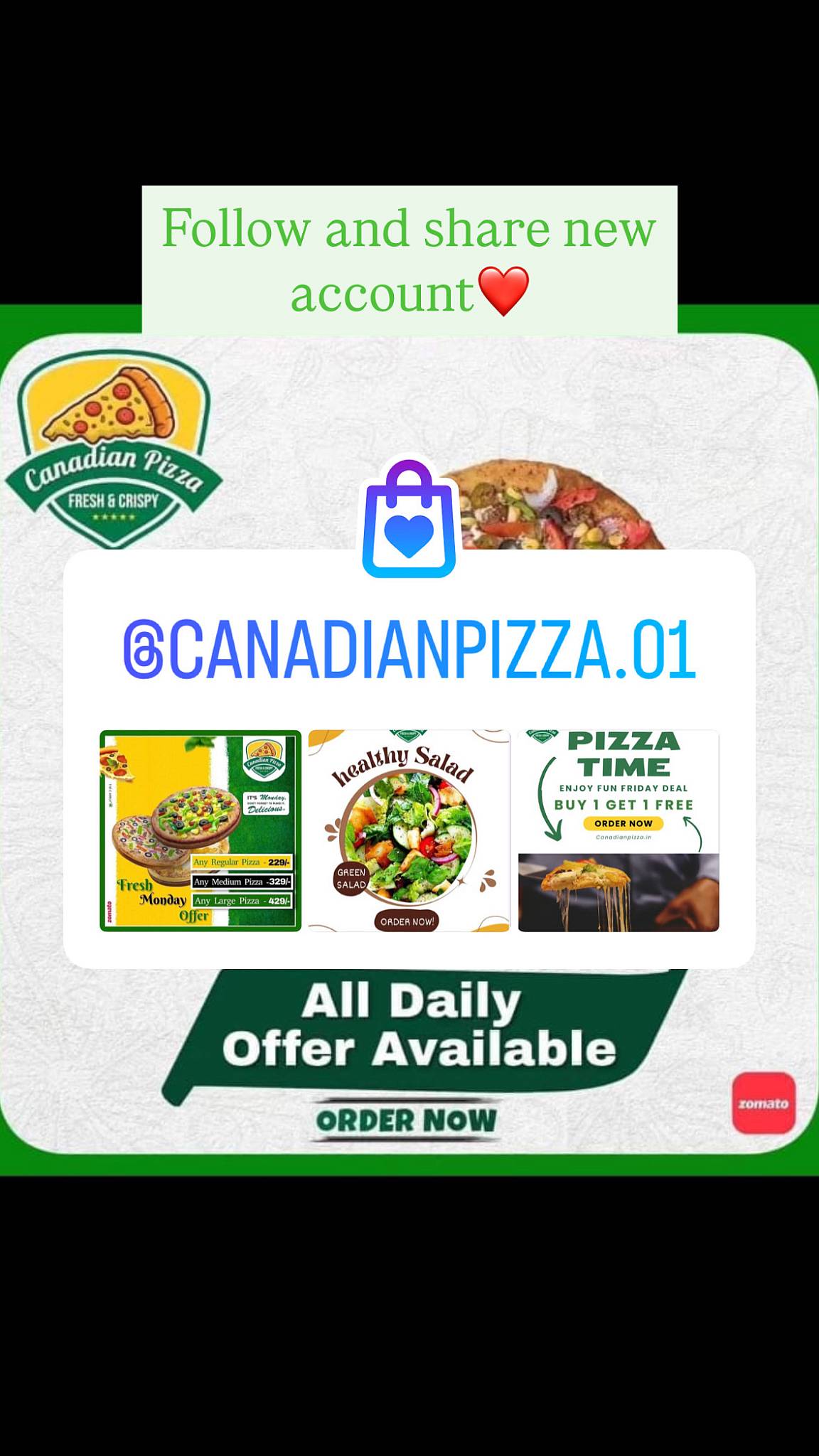 Canadian Pizza menu