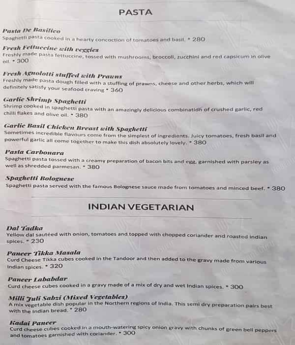 Cashew Tree menu
