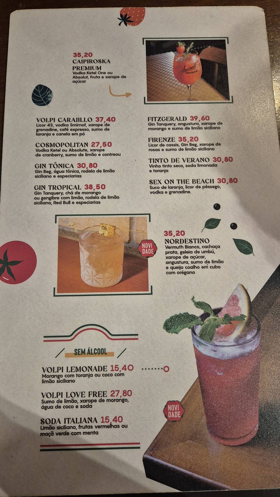 Cantina Volpi Pituba cardápio