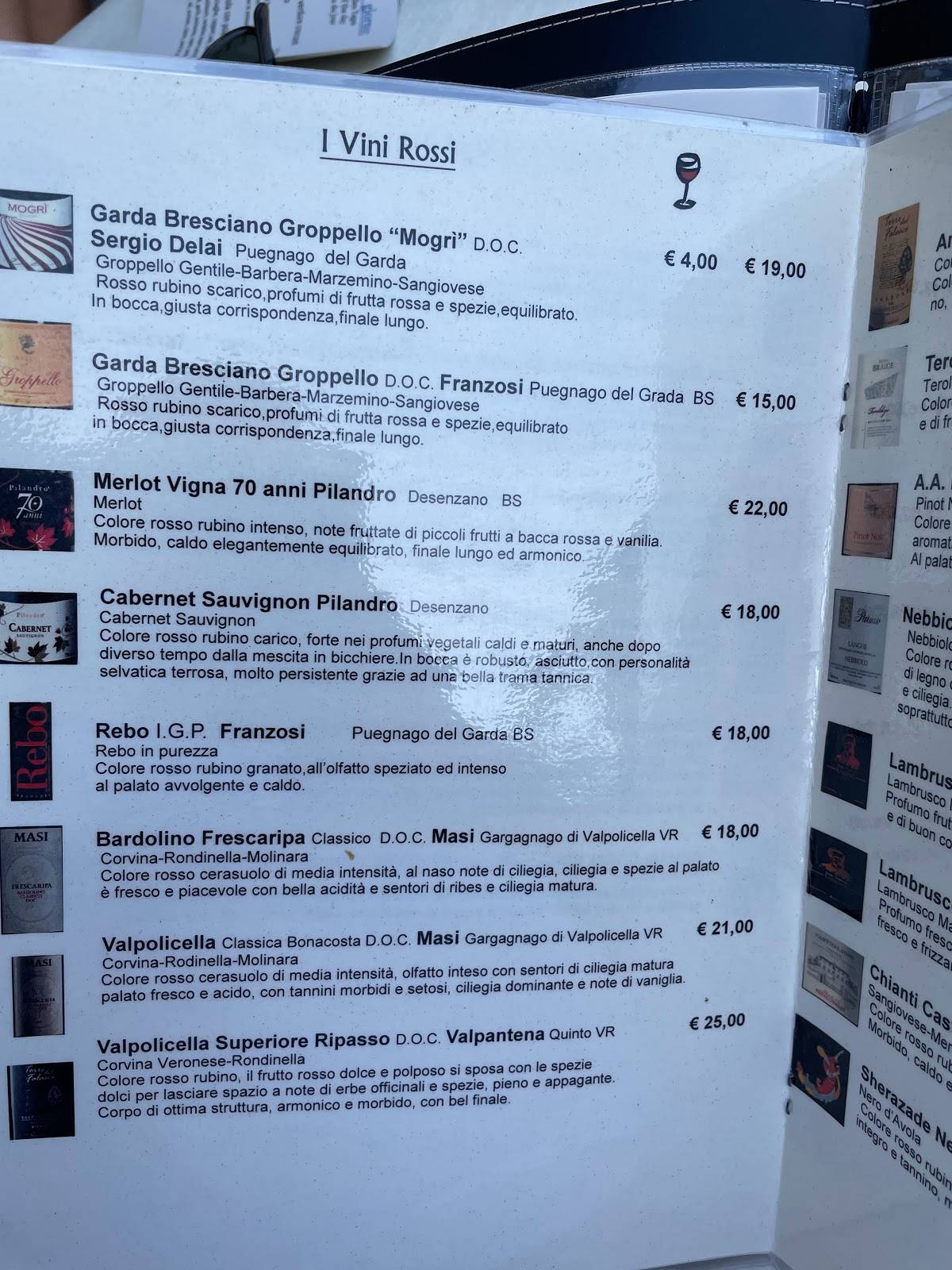 Menu di Cantinone 