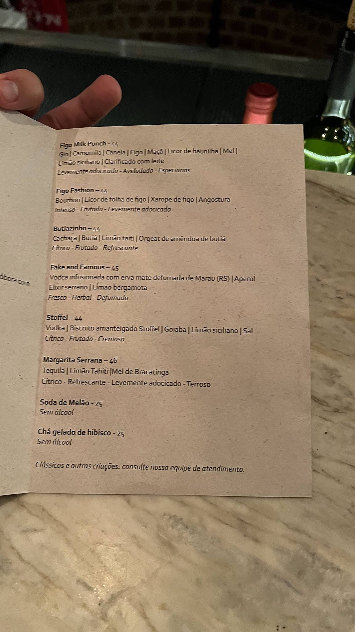Capincho cardápio