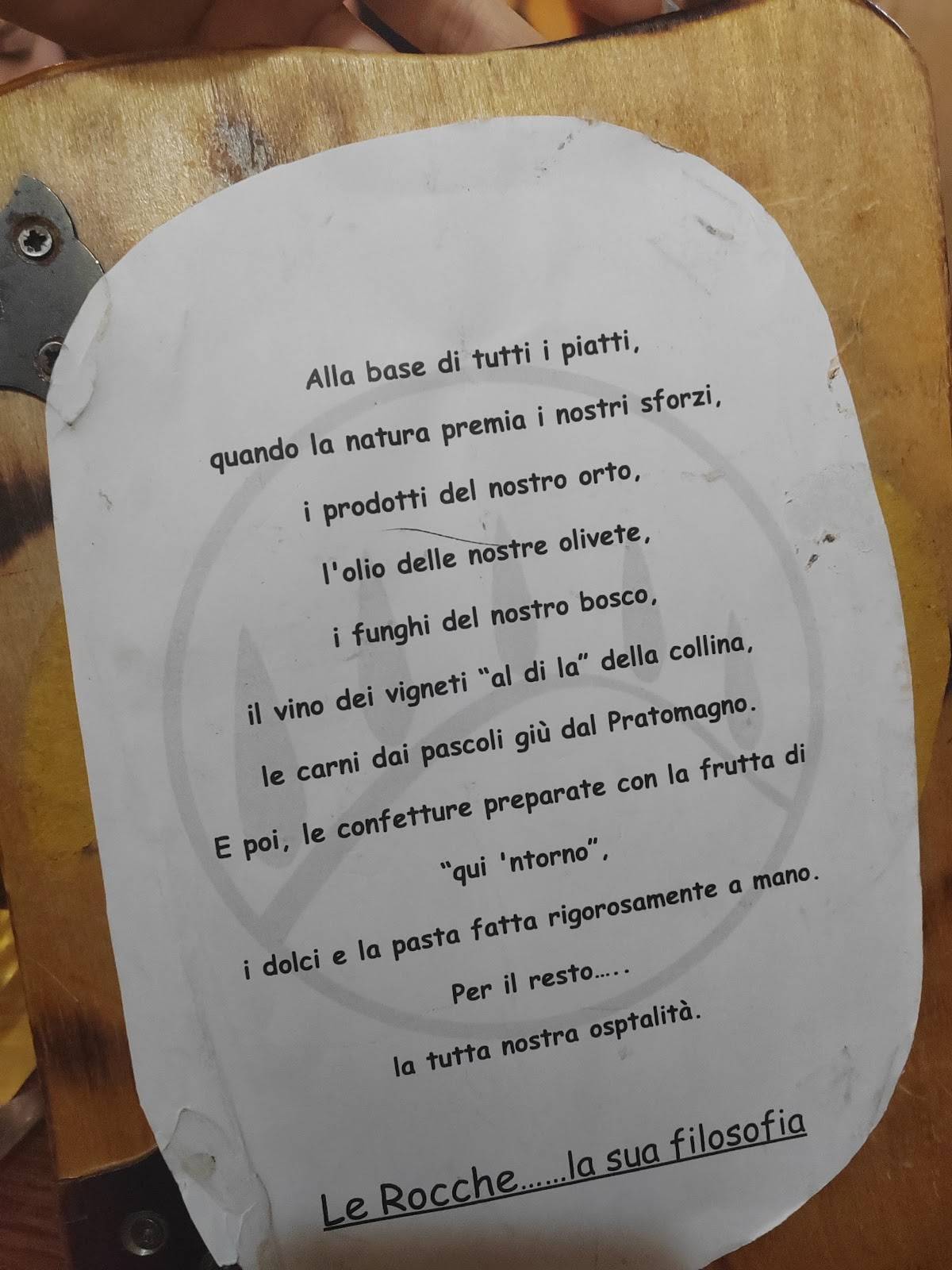 Menu di Fattoria Le Rocche 