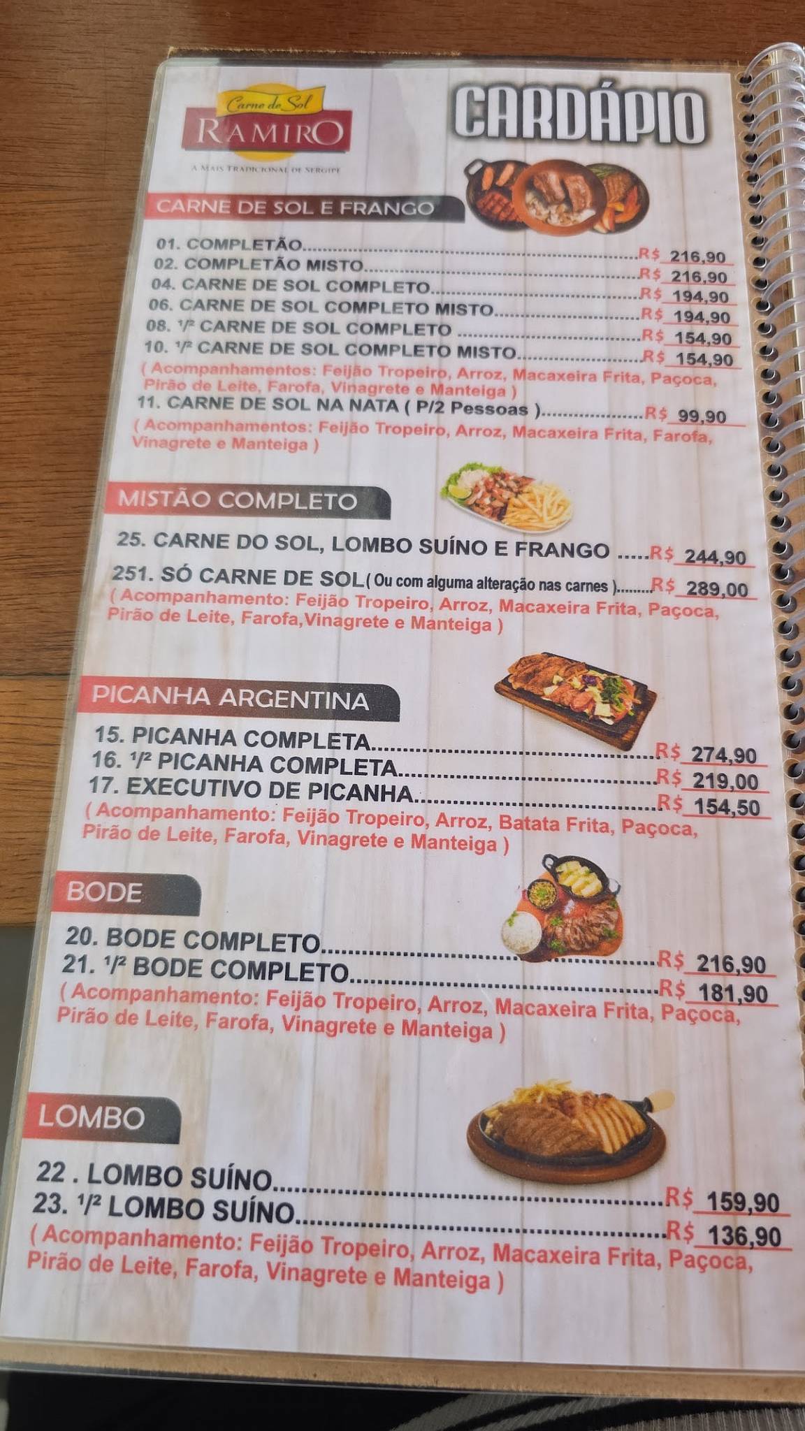 Carne de Sol do Ramiro cardápio