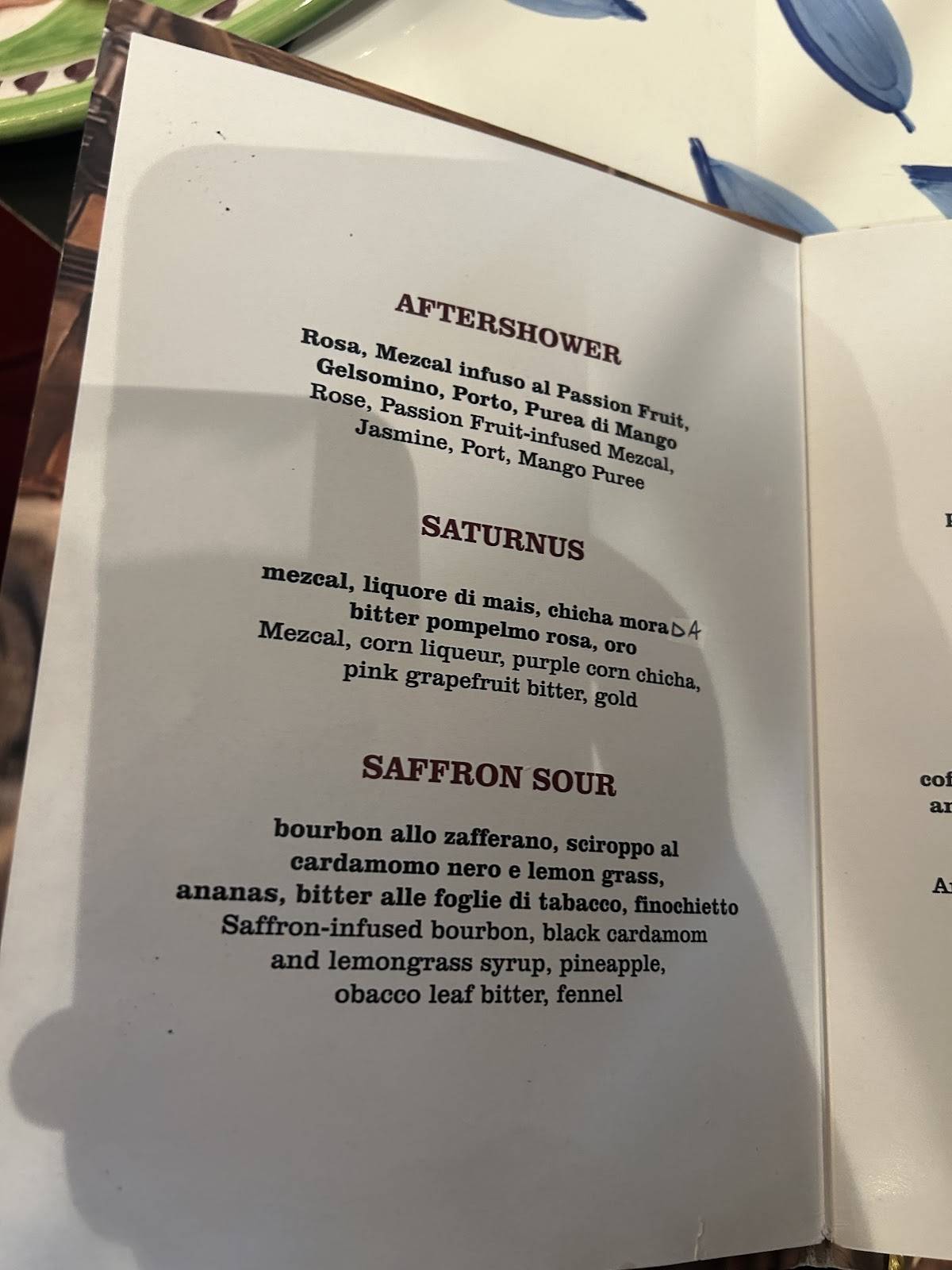 Menu di Casa Ferraiuolo Ristorante a Maiori Costiera Amalfitana 