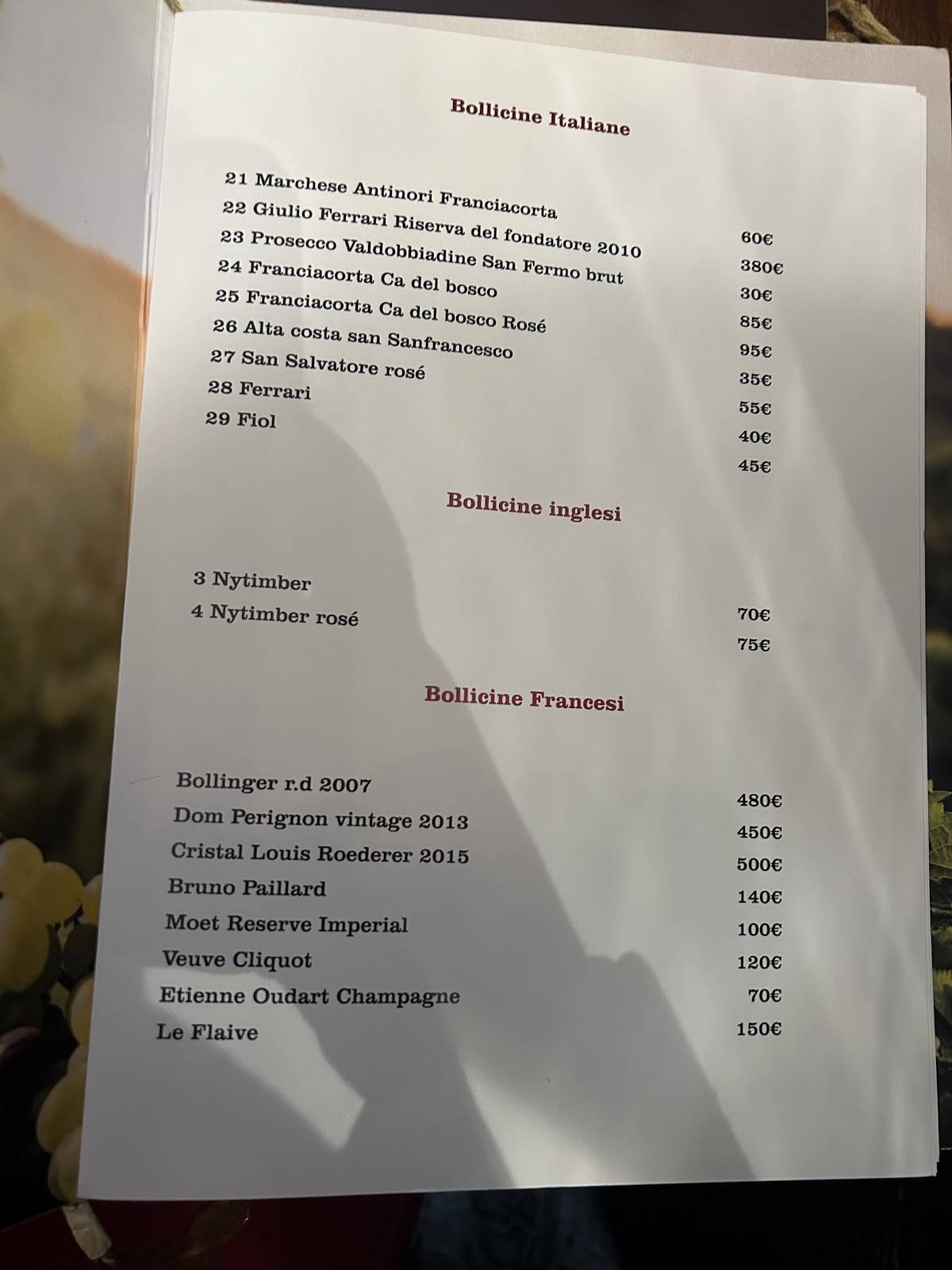 Menu di Casa Ferraiuolo Ristorante a Maiori Costiera Amalfitana 