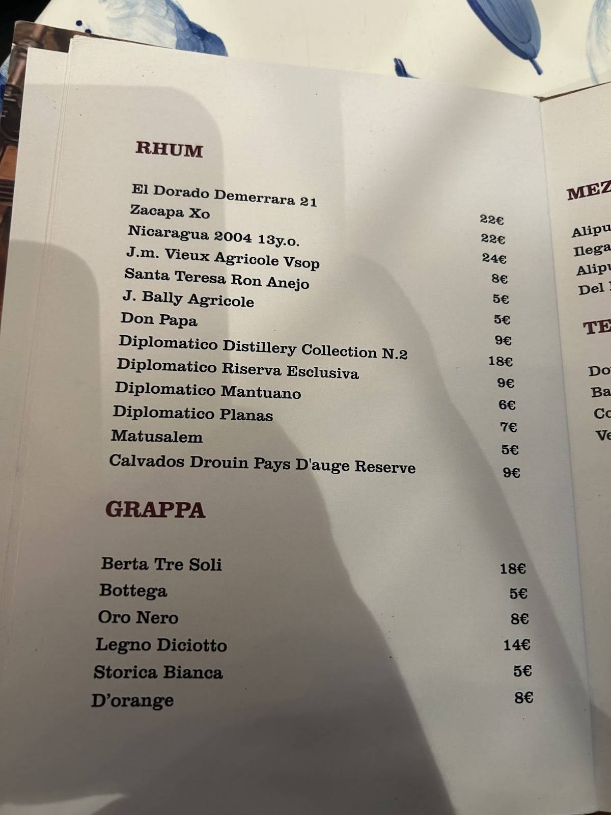 Menu di Casa Ferraiuolo Ristorante a Maiori Costiera Amalfitana 