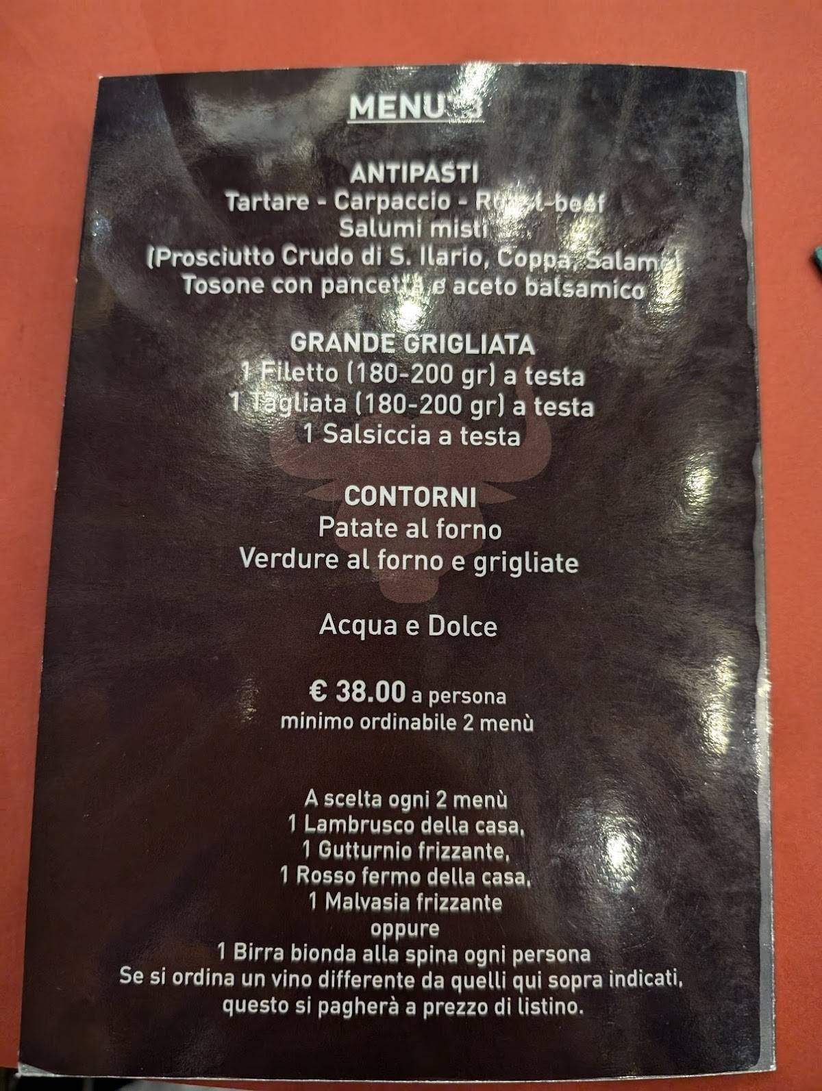 Menu di Casa Mariam 