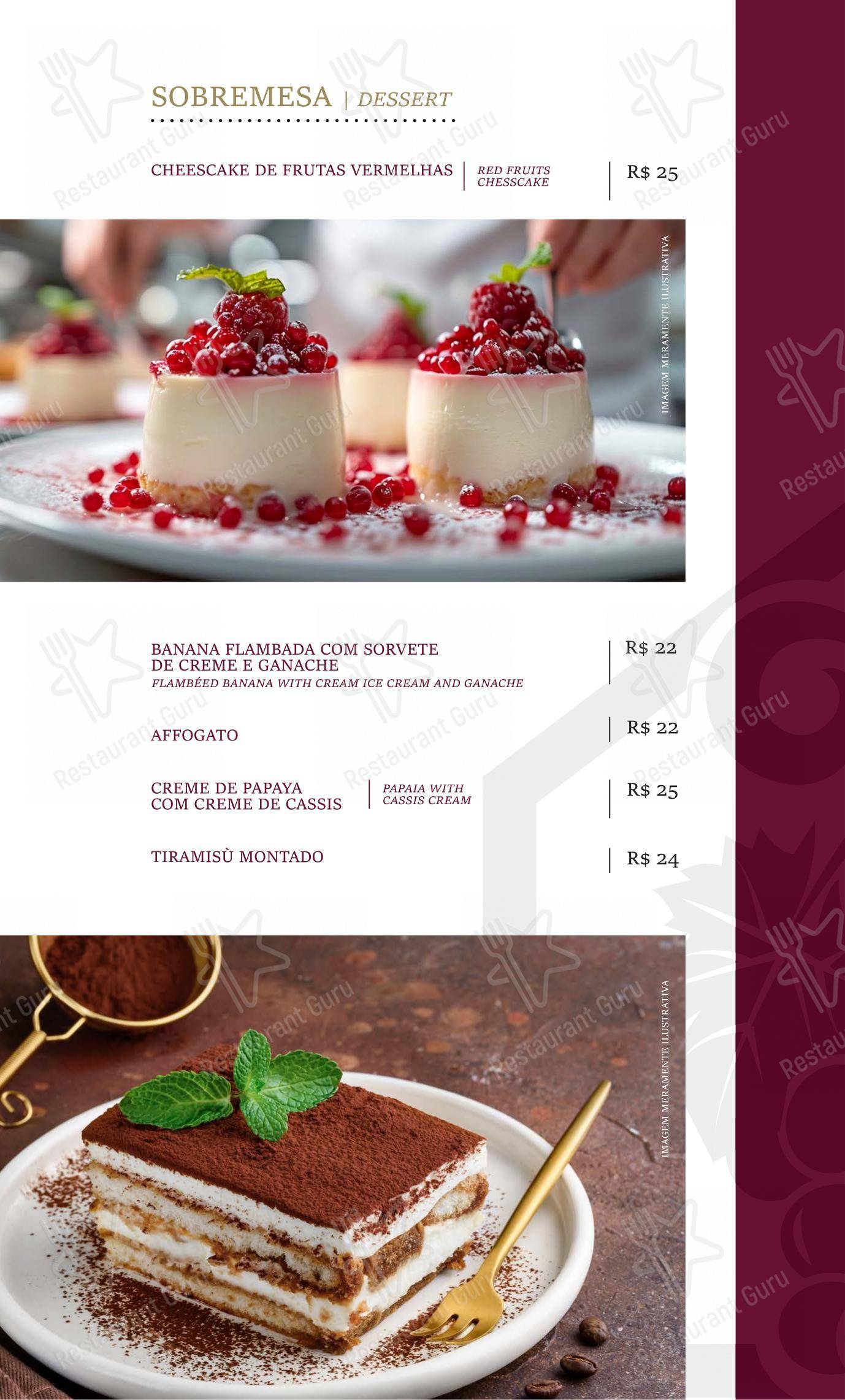 Casa Videira Restaurante e Café em Piracicaba - Menu