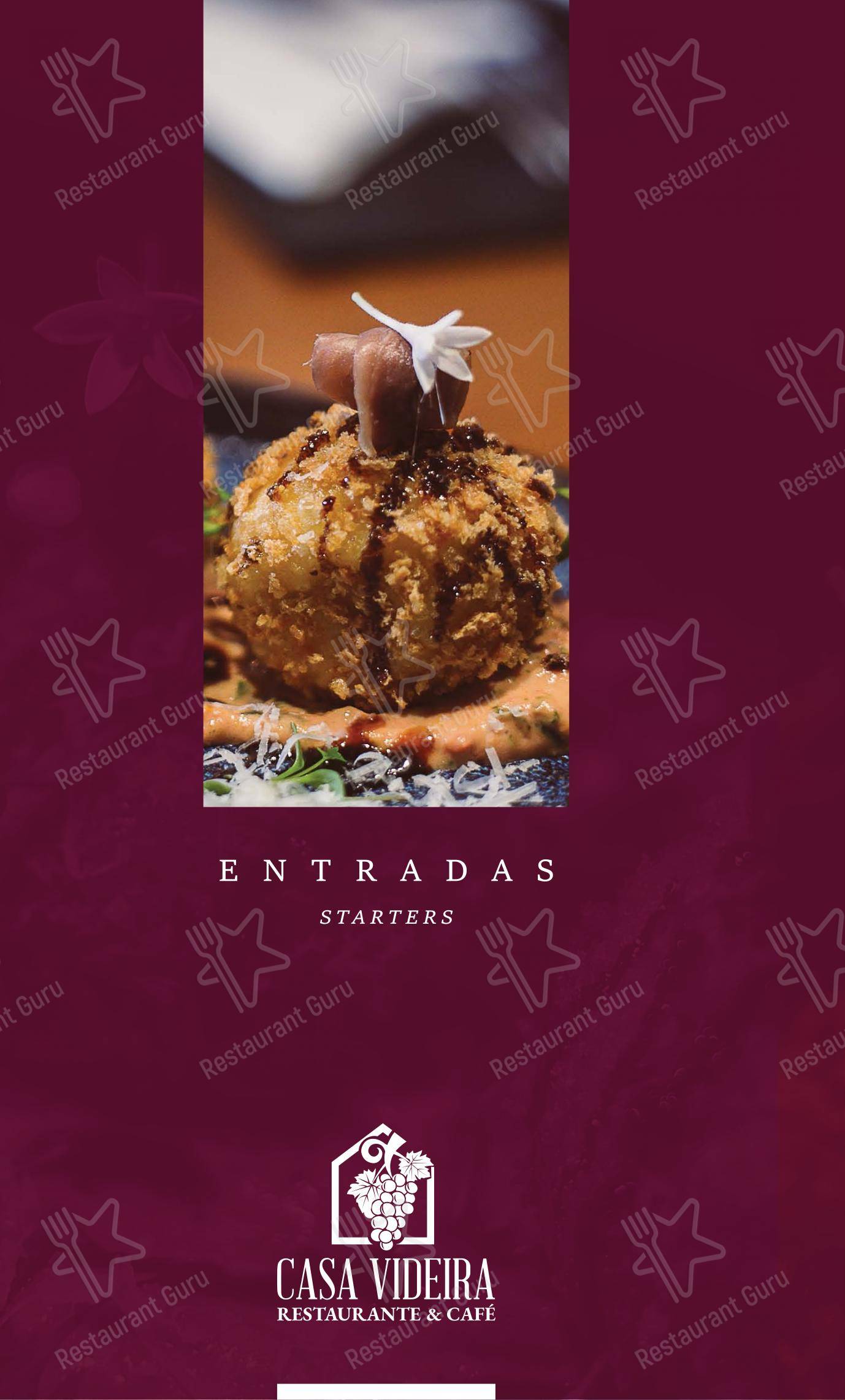 Casa Videira Restaurante e Café - Menu