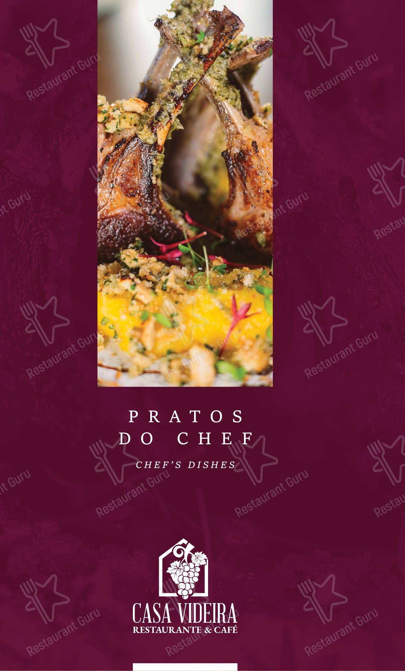 Menu para Casa Videira Restaurante e Café restaurante