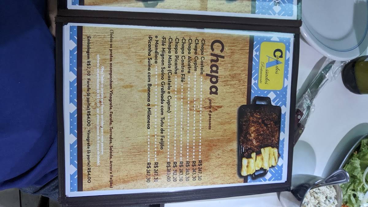 Casa dos Assados cardápio