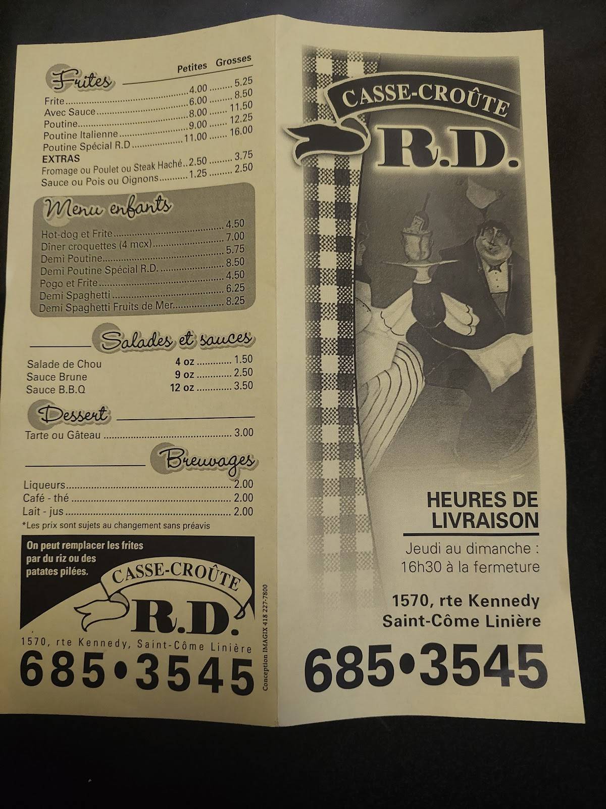 Menu de Casse-Croûte R D