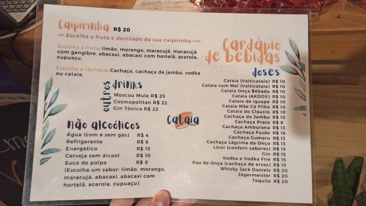 Cataia Bar cardápio