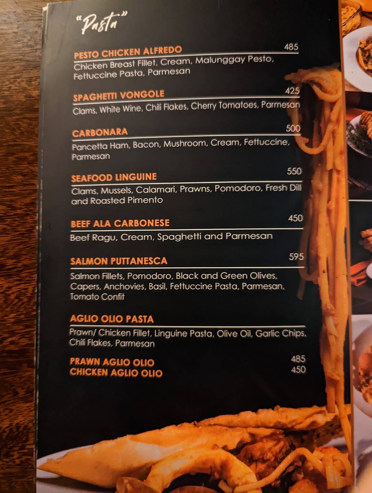 Menu at Ambiance Bar & Restaurant, Cebu City
