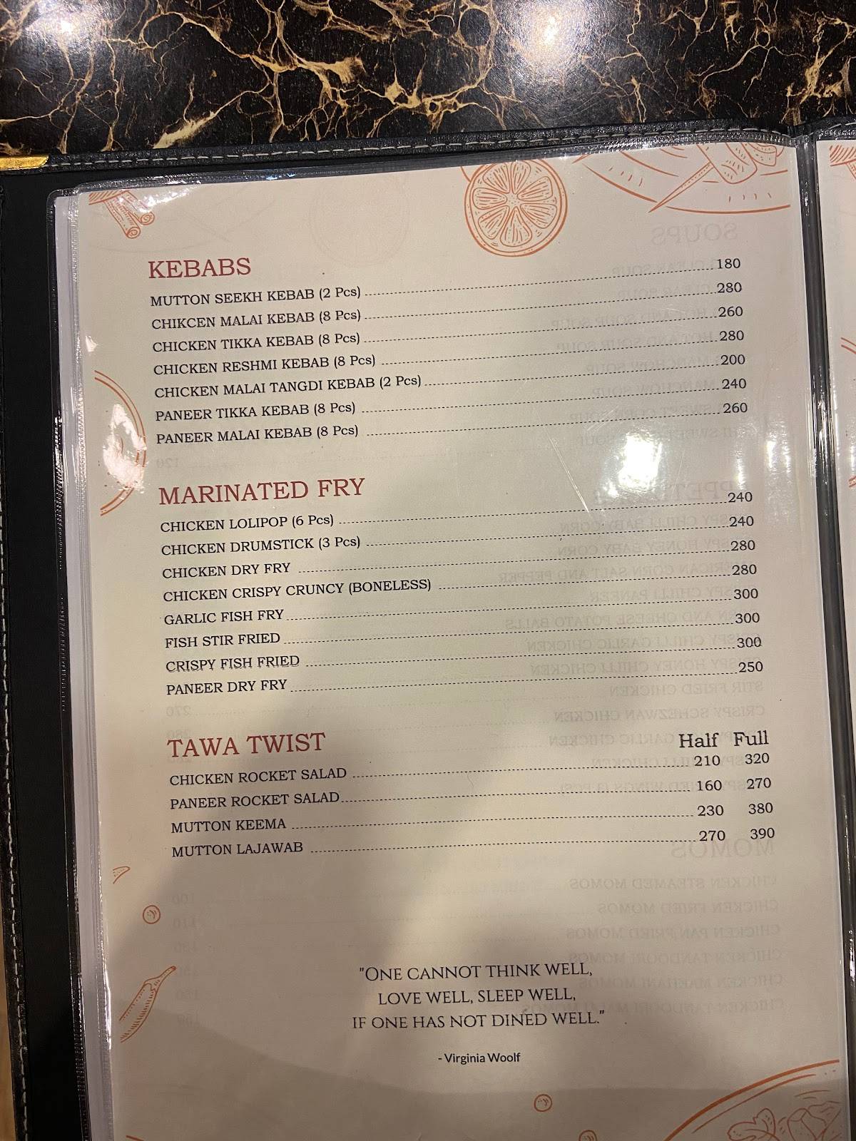 Centre Point Restaurant and Banquet Hall menu