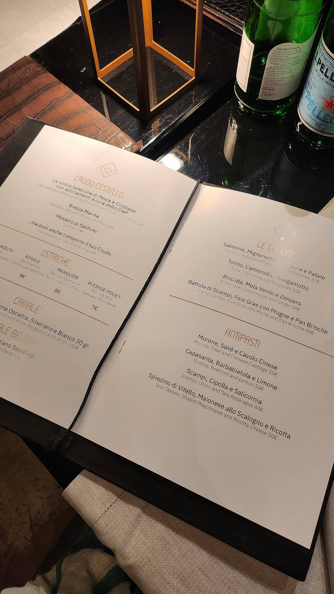 Menu di Cestello Firenze Ristorante di pesce 