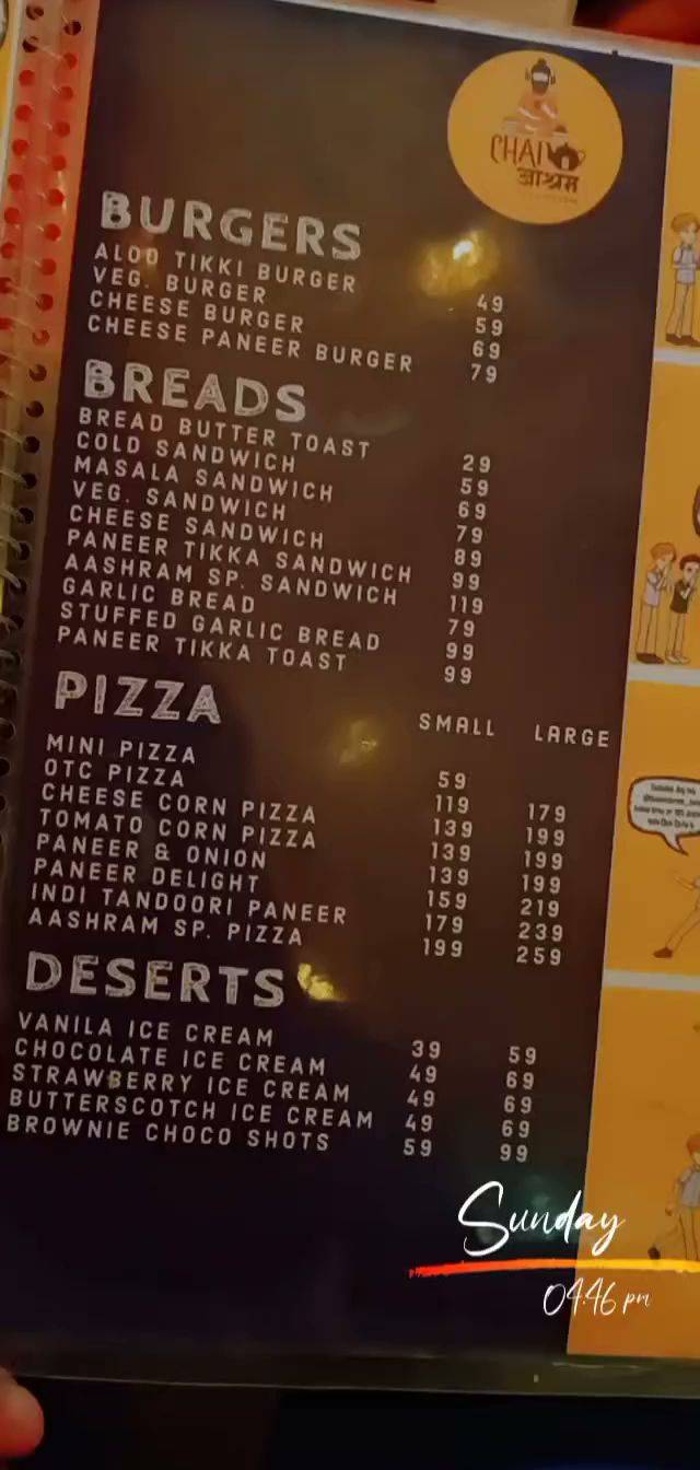Chai Aashram menu