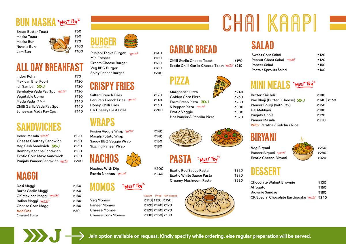 Chai Kaapi Arera Colony menu