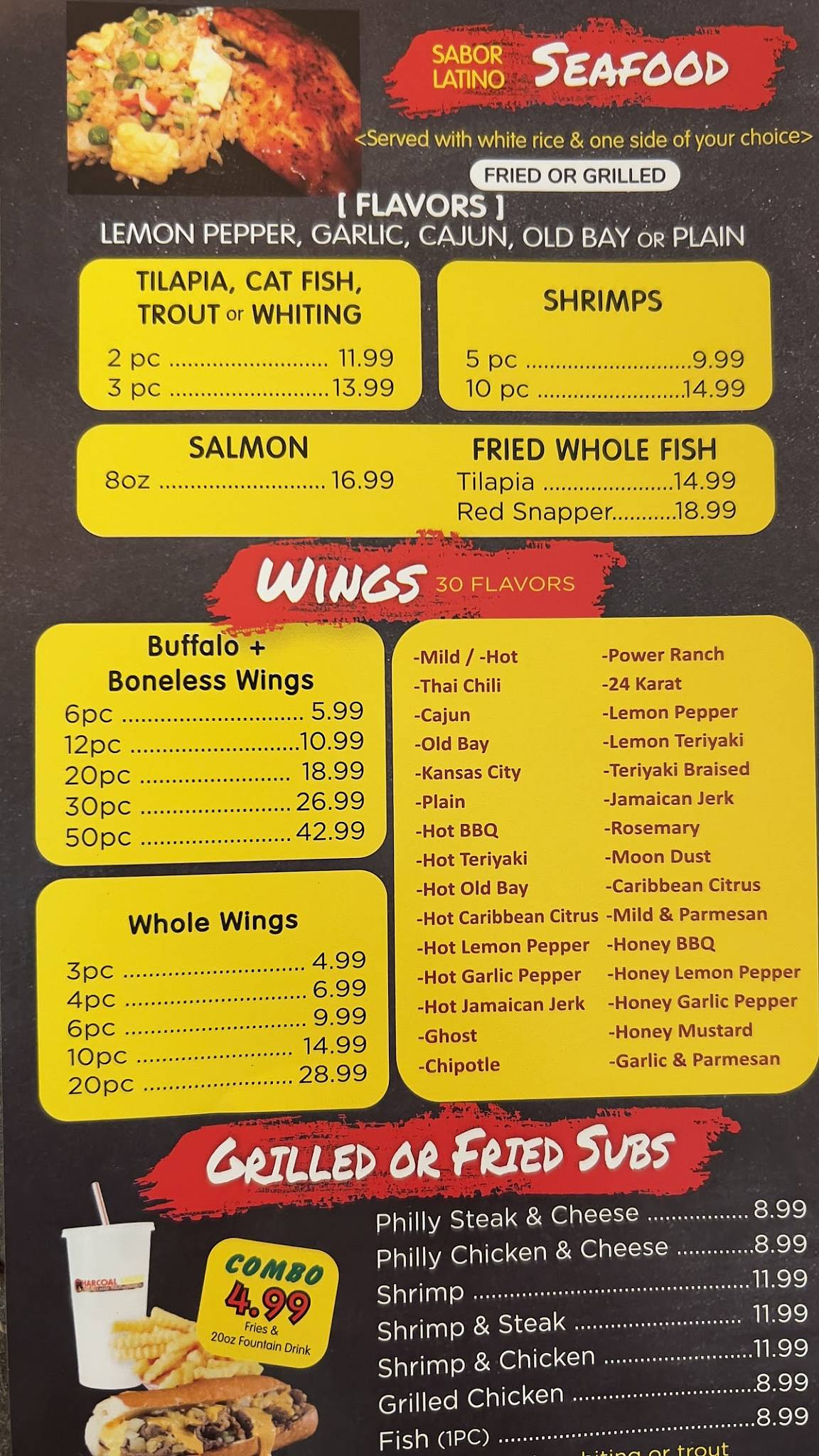 Menu at Charcoal Chicken restaurant, Suffolk