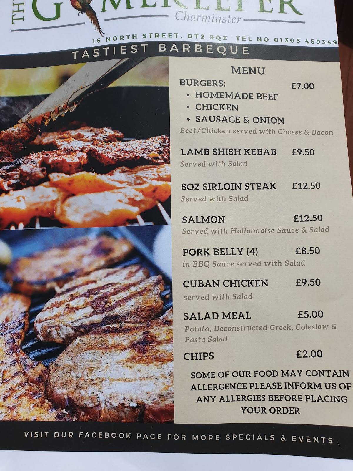 Menu at The Gamekeeper pub & bar, Dorchester