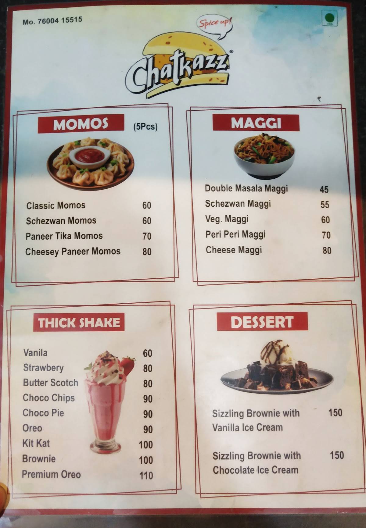 Chatkazz menu