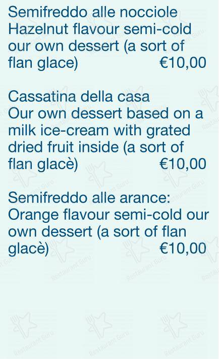 Menu bar per Checchino dal 1887 ristorante