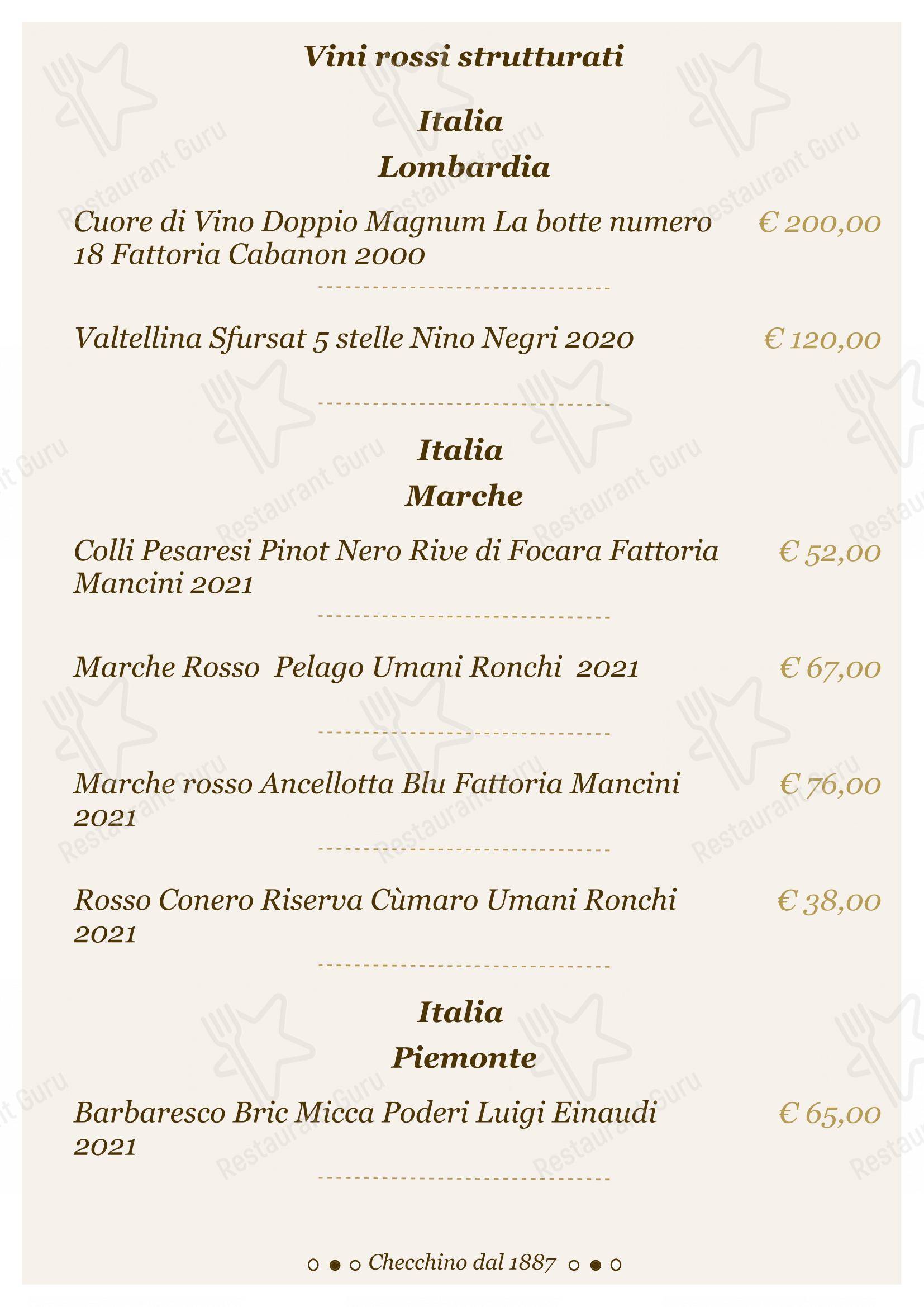 Lunch Menu per Checchino dal 1887 ristorante