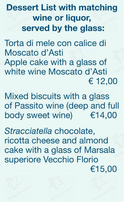 Menu bar per Checchino dal 1887 ristorante