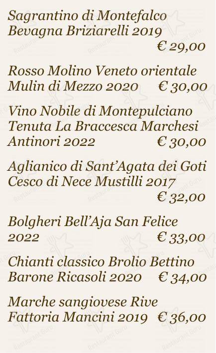 Checchino dal 1887 in Roma - 菜单